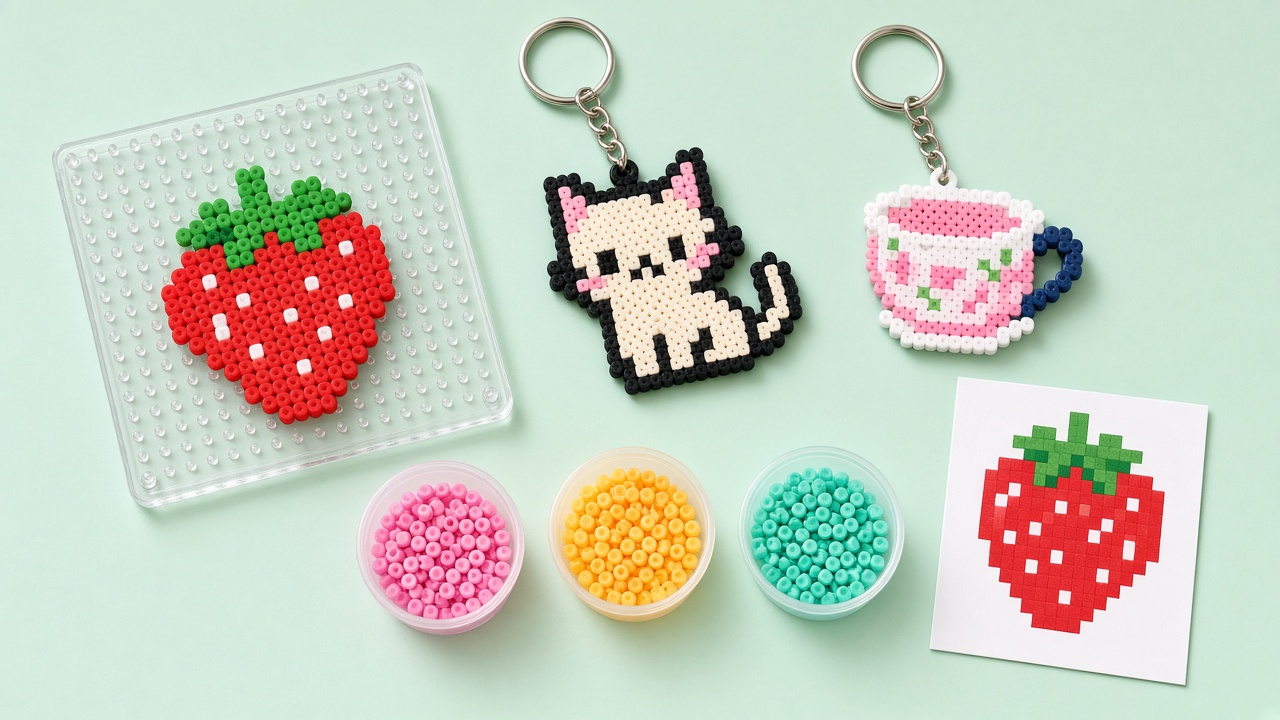 Pixel Bead Keychain Kit